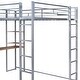 preview thumbnail 13 of 13, Industrial Style Full Size Metal Loft Bed,Rugged Metal Frame,2 Build-In 2 Shelves and one Desk