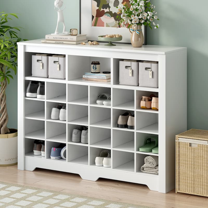 Modern Shoe Cabinet Storage Cabinet with Curved Base