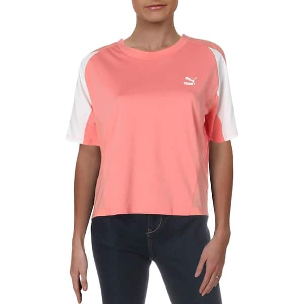 Shop Puma Womens T Shirt Running Fitness Pink L Overstock