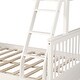 preview thumbnail 10 of 11, House Bed with Roof Design Twin/Twin House Bunk Bed With Shelves And Drawers,Sturdy Construction Loft Bed-White