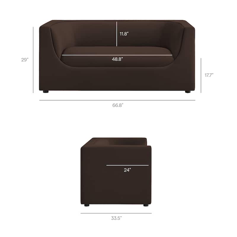 Hilda 67" Curved Back Performance Velvet Loveseat