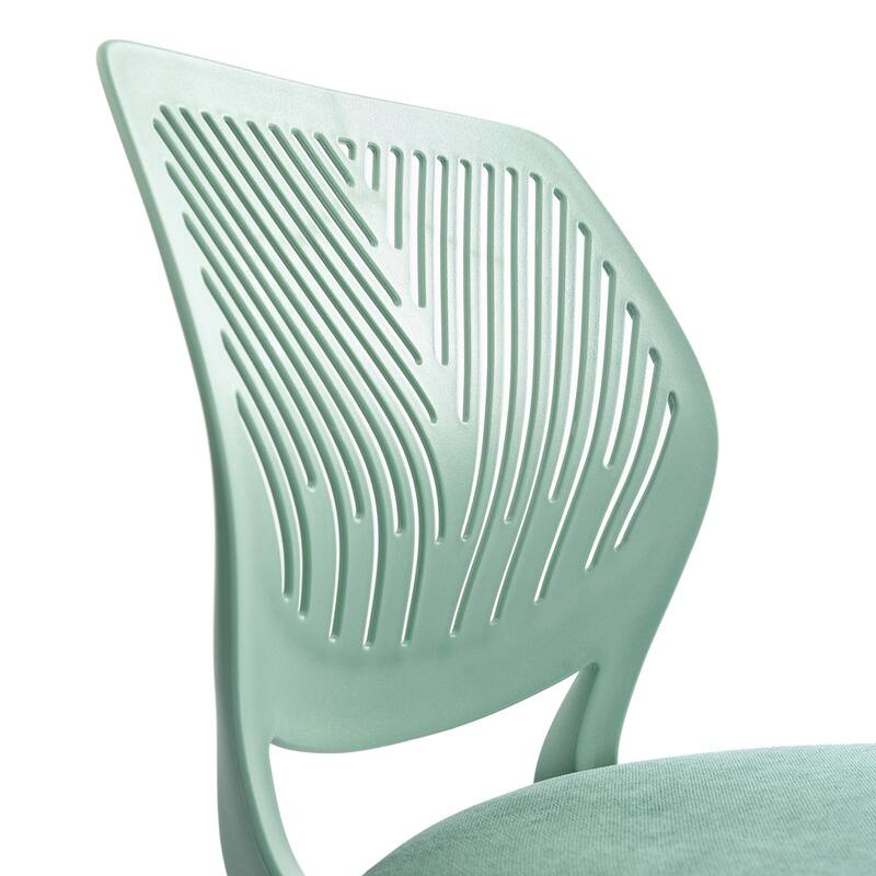 Teal and White Adjustable Height Swivel Rolling Office Chair
