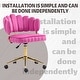 preview thumbnail 105 of 118, Velvet Home Office Desk Chair, Height Adjustable Task Chair, Armless Single Chair with Wheels, 360° Swivel Vanity Chair - N/A