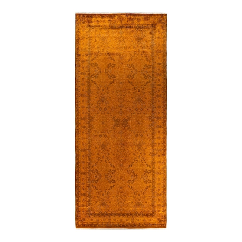 Fine Vibrance, One-of-a-Kind Hand-Knotted Area Rug - Orange, 6' 3" x 14' 9" - 6' 3" x 14' 9"