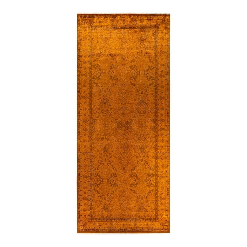 Fine Vibrance, One-of-a-Kind Hand-Knotted Area Rug - Orange, 6' 3" x 14' 9" - 6' 3" x 14' 9"