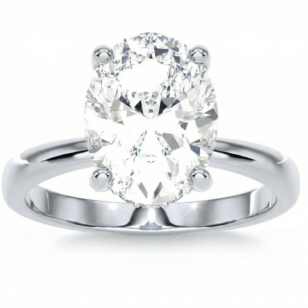 Bliss Diamond Certified 3.10Ct Oval Diamond HIdden Halo Engagement Ring Gold Lab Grown