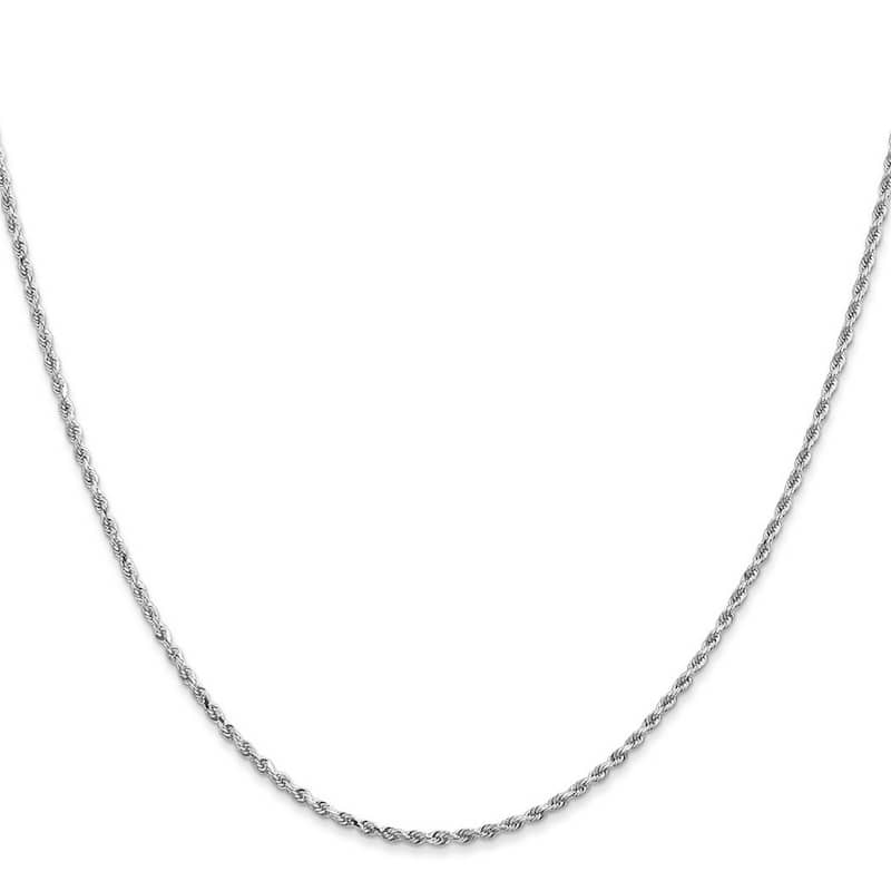 Curata 14k White Gold 1.3mm Diamond-cut Rope Chain Necklace Options: 16 18