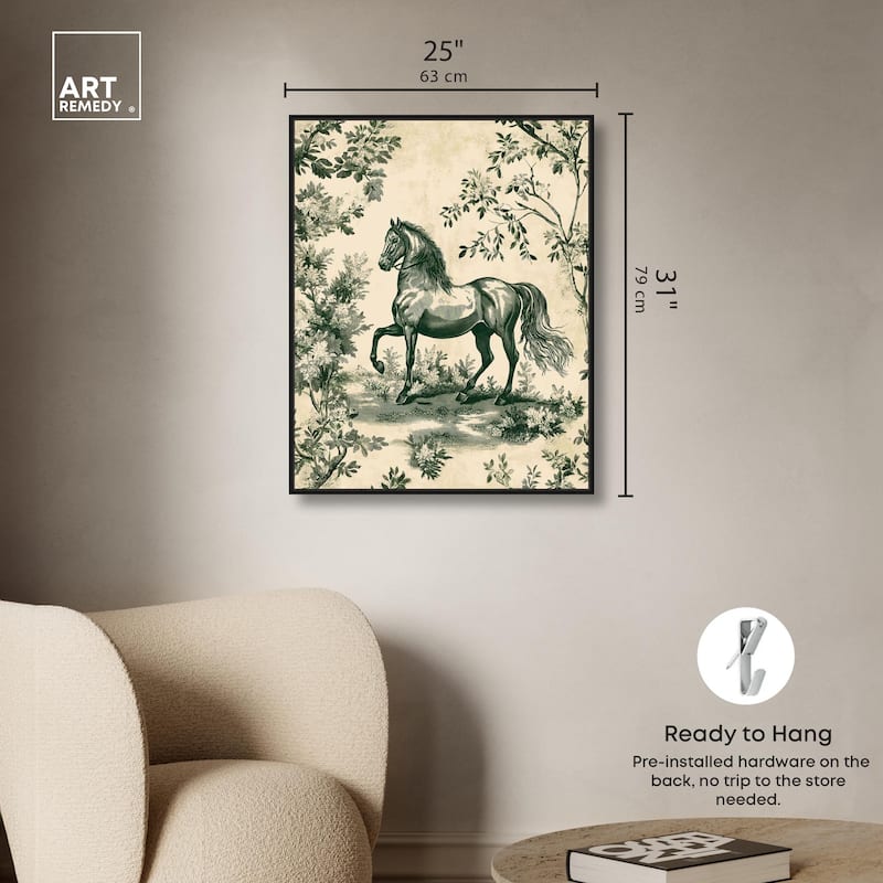 Equestrian Etching Canvas by Art Remedy