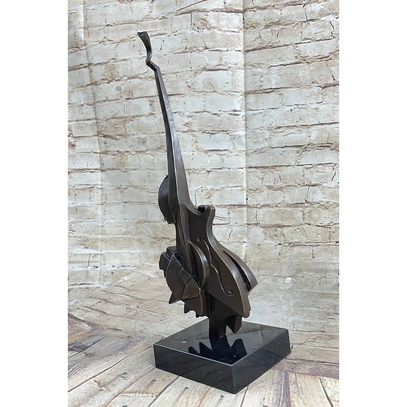 Salvador Dali Abstract Surrealism Modern Art Guitar Bronze Sculpture Statue