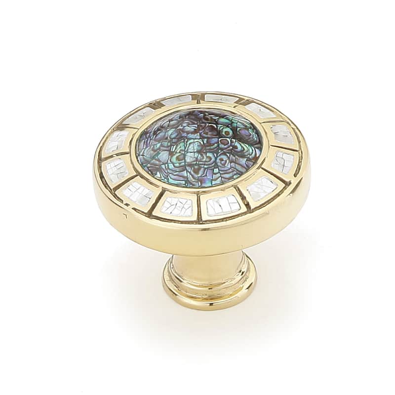 Schaub and Company Fair Isle 1-1/2" Luxury Coastal Round Cabinet Knob - Polished Brass