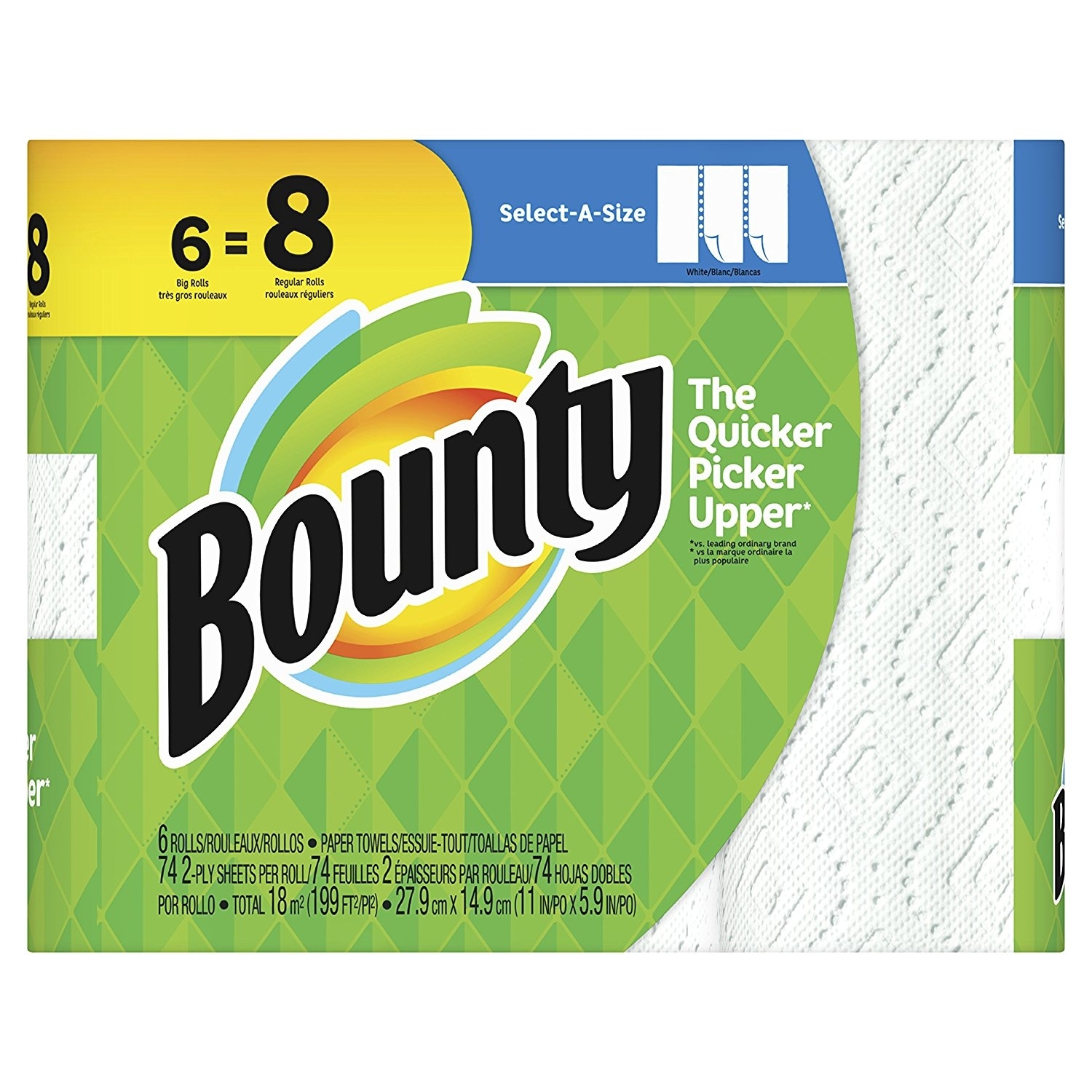 2-Ply 36 sheets per roll, 30 rolls Bounty Perforated Towel Rolls