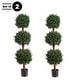 preview thumbnail 9 of 7, Fake Triple Ball Hedyotis Silk Plant Tree 2-pieces