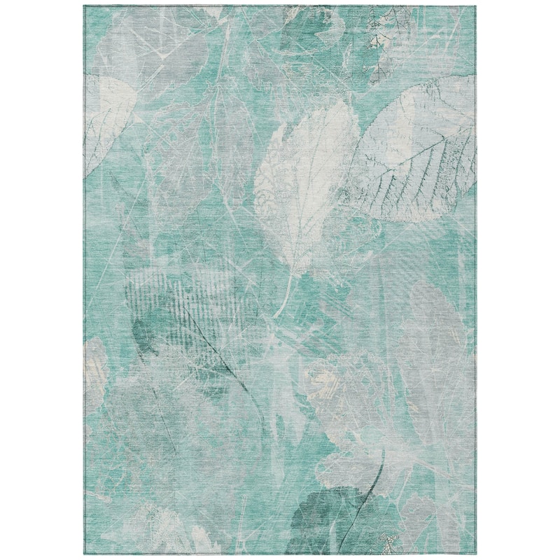 HomeRoots Floral Transitional Rectangle Outdoor Rug