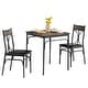 preview thumbnail 61 of 69, VECELO Modern 3/5-piece Dining Set Tempered Glass Top and Wood Top, Steel Dining Table and Chair Set of 2/4