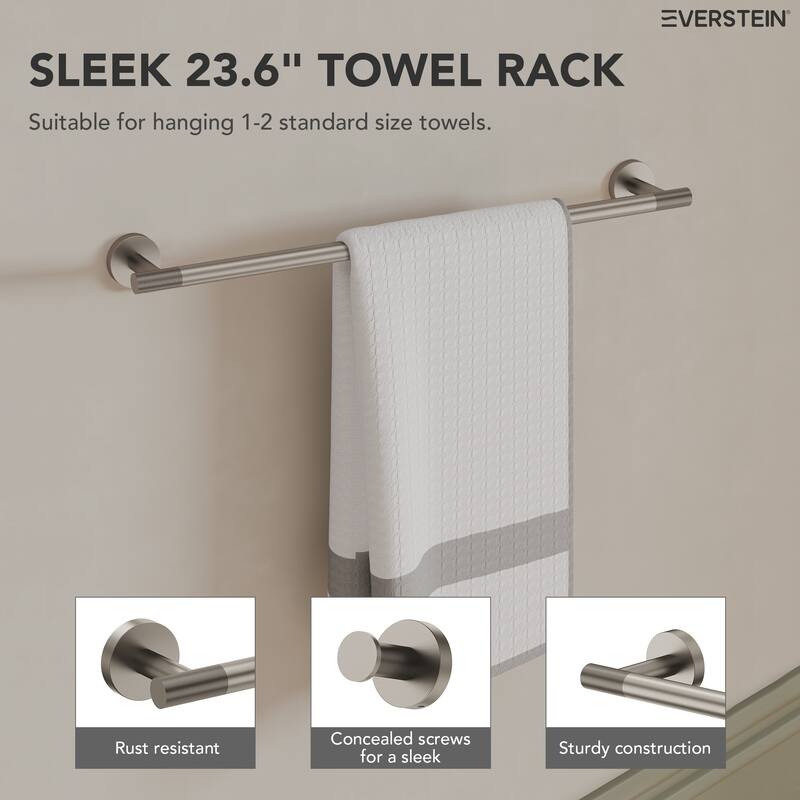 4-Piece Wall Mounted Bathroom Hardware Set, Stainless Steel Towel Bar Set
