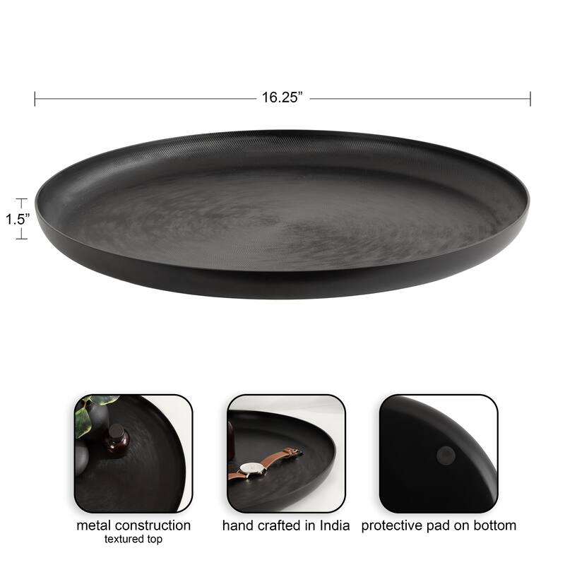 Kate and Laurel Stovring Round Metal Tray - 16" Diameter