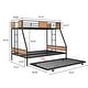 preview thumbnail 3 of 16, Metal Bunk Bed Twin over Full Size with Trundle for 3, Heavy-duty Metal Bedframe with Guard Rails,Triple Metal Bunk Bed Frame