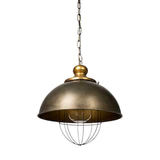 Dawson II Gold Metal Pendant Light - 16"W x 16"D x 17"H