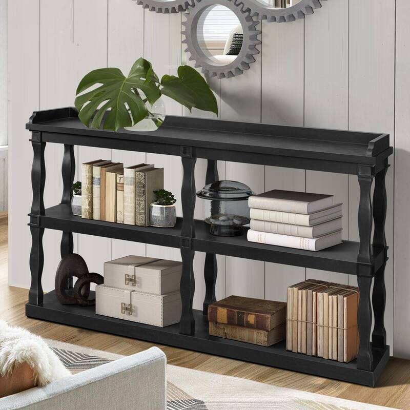 Console Table With 3-Tier Open Storage Spaces