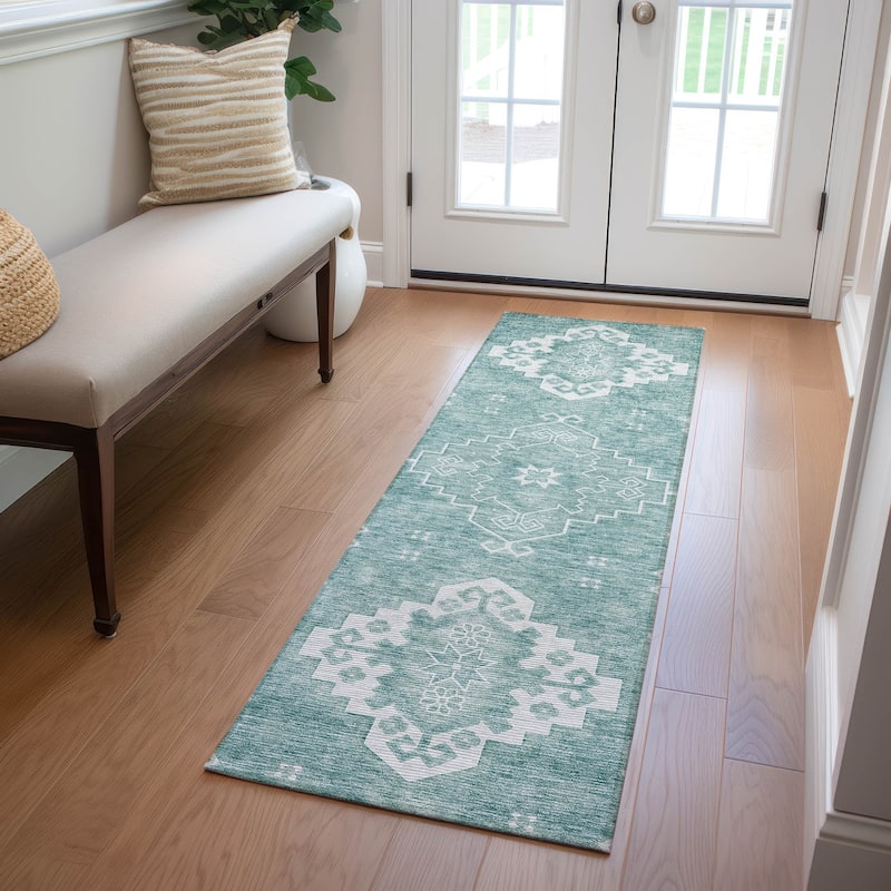 Machine Washable Indoor/ Outdoor Chantille Traditional Boho Rug