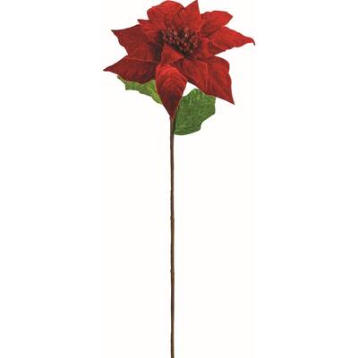 Ruby Red Poinsettia Pick Artificial Flower