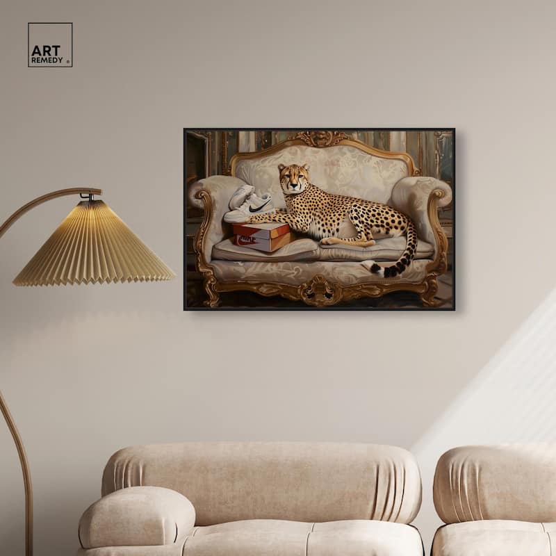 Lounging Sneaker Cheetah Canvas by Art Remedy
