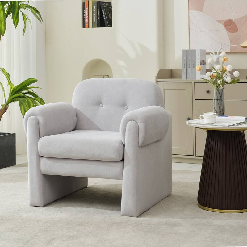 Modern Cloud Velvet Accent Chair with Removable Cushion for Living Room