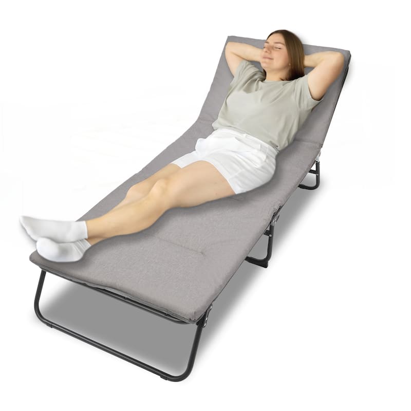 Folding Camping Cot for Adults - Grey