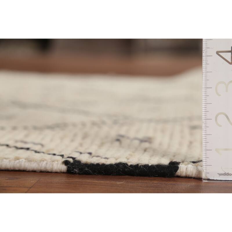 All-Over Trellis Moroccan Oriental Area Rug Handmade Wool Carpet - 3'11"x 6'9"