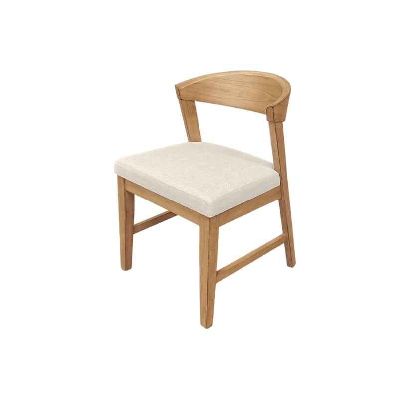Alpine Furniture Cove Set of 2 Dining Wood Back Chairs, Natural