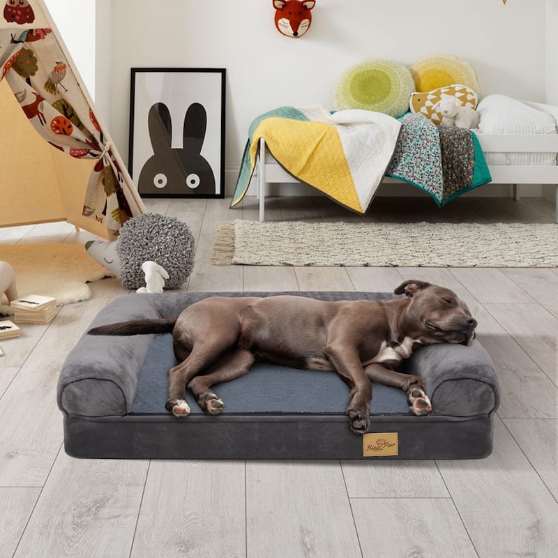 Orthopedic Dog Bed Sofa Bolstered Pet Bed Foam Cushion Waterproof