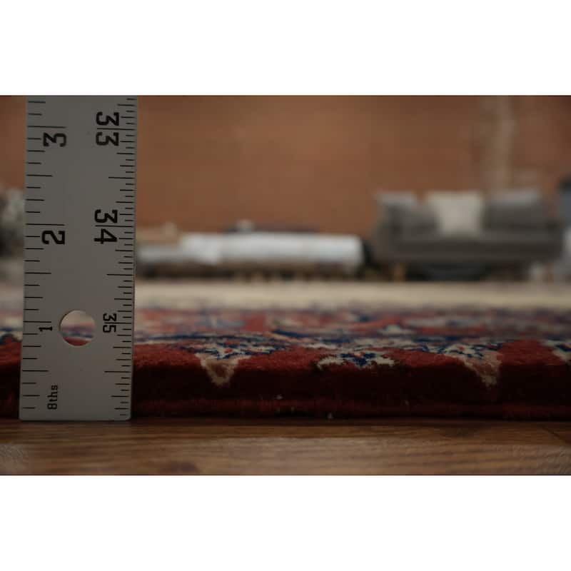 Hand Knotted Oriental 100% Wool Carpet Traditional Floral Beige & Ivories Isfahan Area Rug - 10' 1'' X 6' 10''