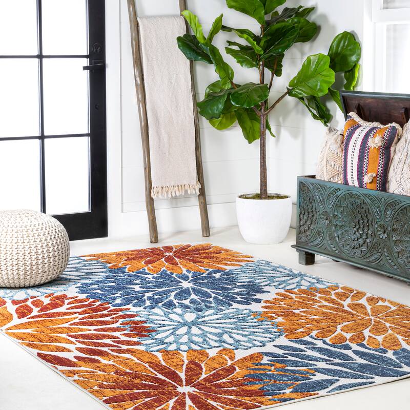 JONATHAN Y Minori Floral Indoor/Outdoor Area Rug