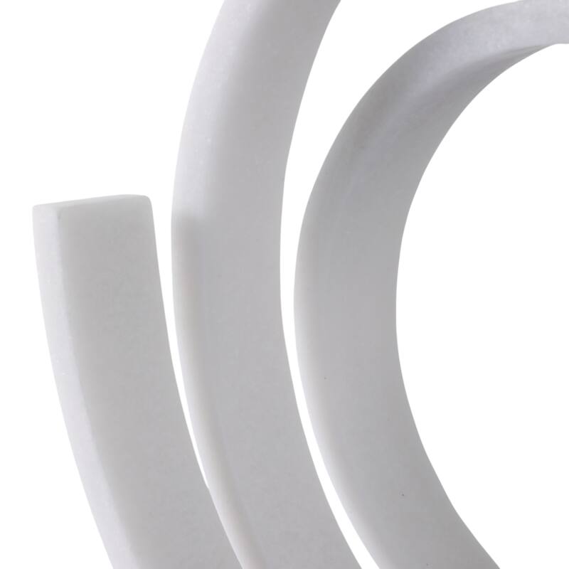 Resin Loopy Spiral Sculpture Decorative Object Glam Accent - 12" White - 10" x 7.09" x 11.6"