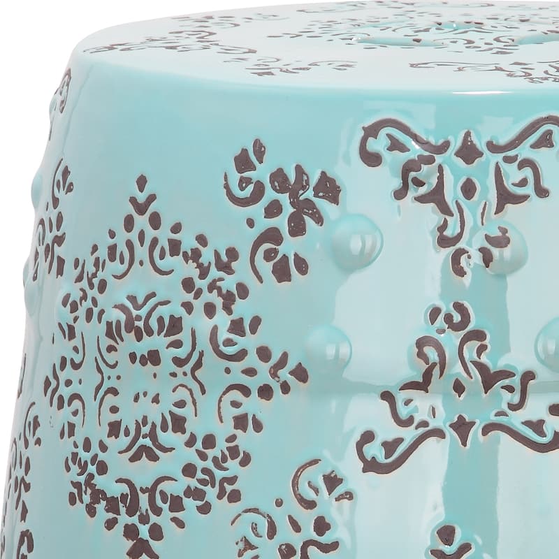 SAFAVIEH Paradise Samantha Pacific Light Blue Ceramic Decorative Garden Stool