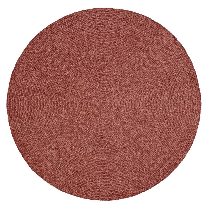 Better Trends Chenille Tweed & Solid Braid 100% Polyester Stain Resistant, Double Sided Reversible Indoor Area Rug - 96" Round - Mauve