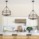 preview thumbnail 8 of 34, 4-Light Circle Hanging Candlestick Linear Foyer Chandelier Lighting Fixture for Dining Room Kitchen Island