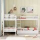 preview thumbnail 1 of 29, Versatility Twin L-Shaped Wood Bunk Kids Bed with Drawers,Ladder White