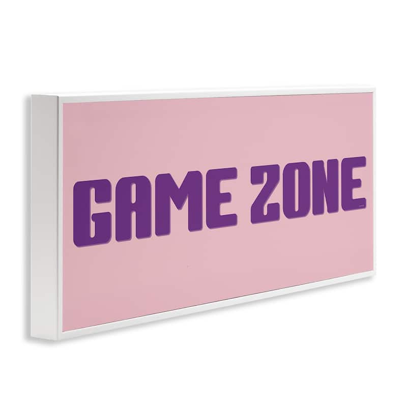 Stupell Game Zone Purple & Pink Framed Giclee Art Design By Yass Naffas Designs