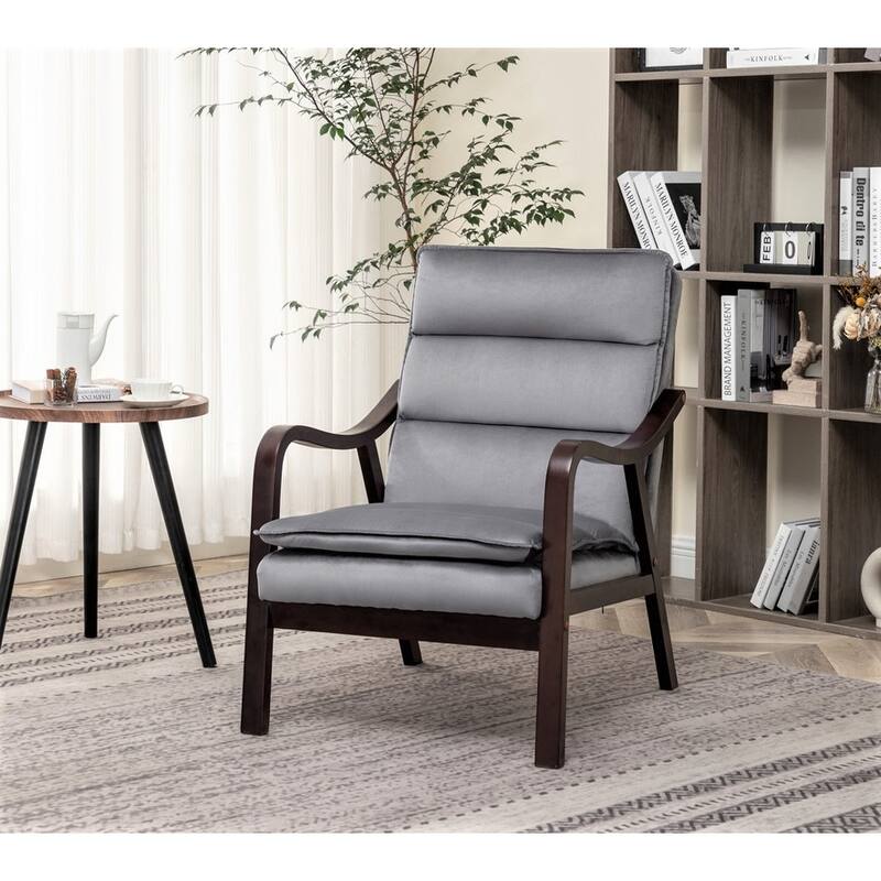 Clovis 24.8" Wide Velvet Armchair - Grey