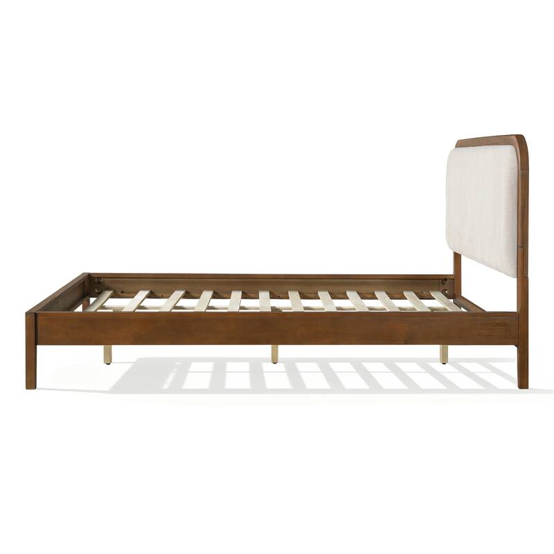 Christopher Knight Home - Oakmere Modern Solid Wood Platform Bed with Upholstered Headboard
