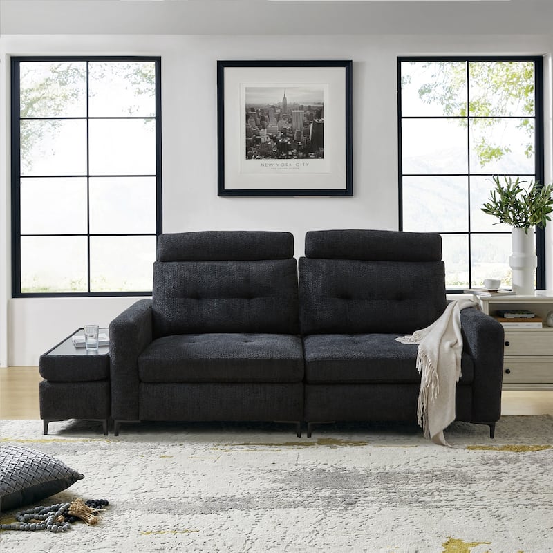 Friedrich Modern Storage Button-tufted Sectional Sofa with Adjustable Seating Depth and Metal Legs by HULALA HOME