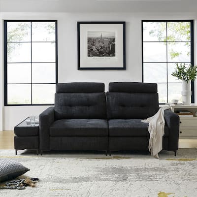 Friedrich Modern Storage Button-tufted Sectional Sofa with Adjustable Seating Depth and Metal Legs by HULALA HOME