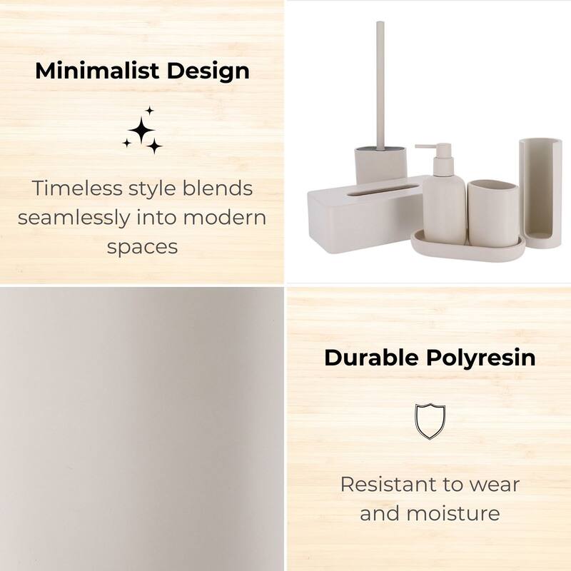 6-Piece Minimalist Bathroom Accessory Set