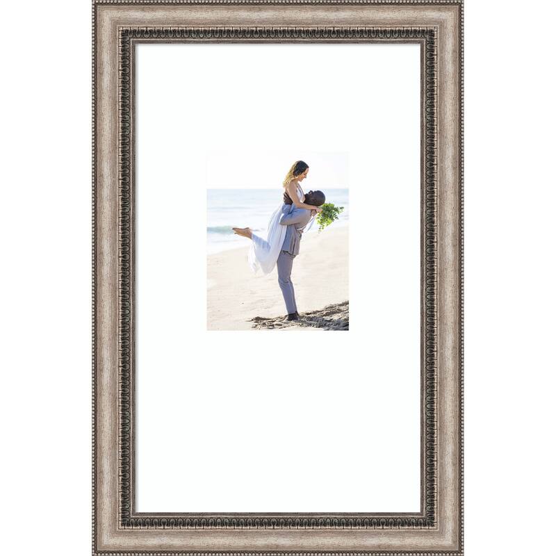 Lyla Ornate Silver Framed Picture Frame, Photo Frame - 16x26 Matted to 8x10