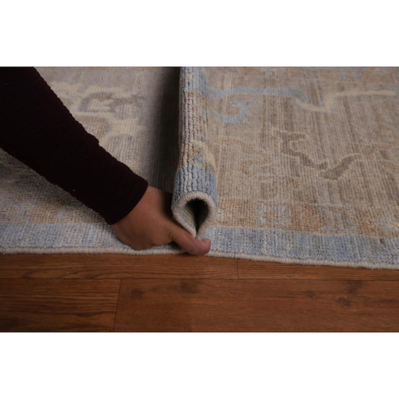 Blues & Grays Oushak Turkish Large Rug Handmade Wool Carpet - 10'1"x 13'11"