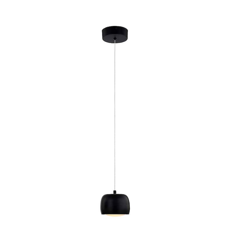 Justice Design Group Frascati LED 1-Light Mini-Pendant - Matte Black Finish - Matte Black