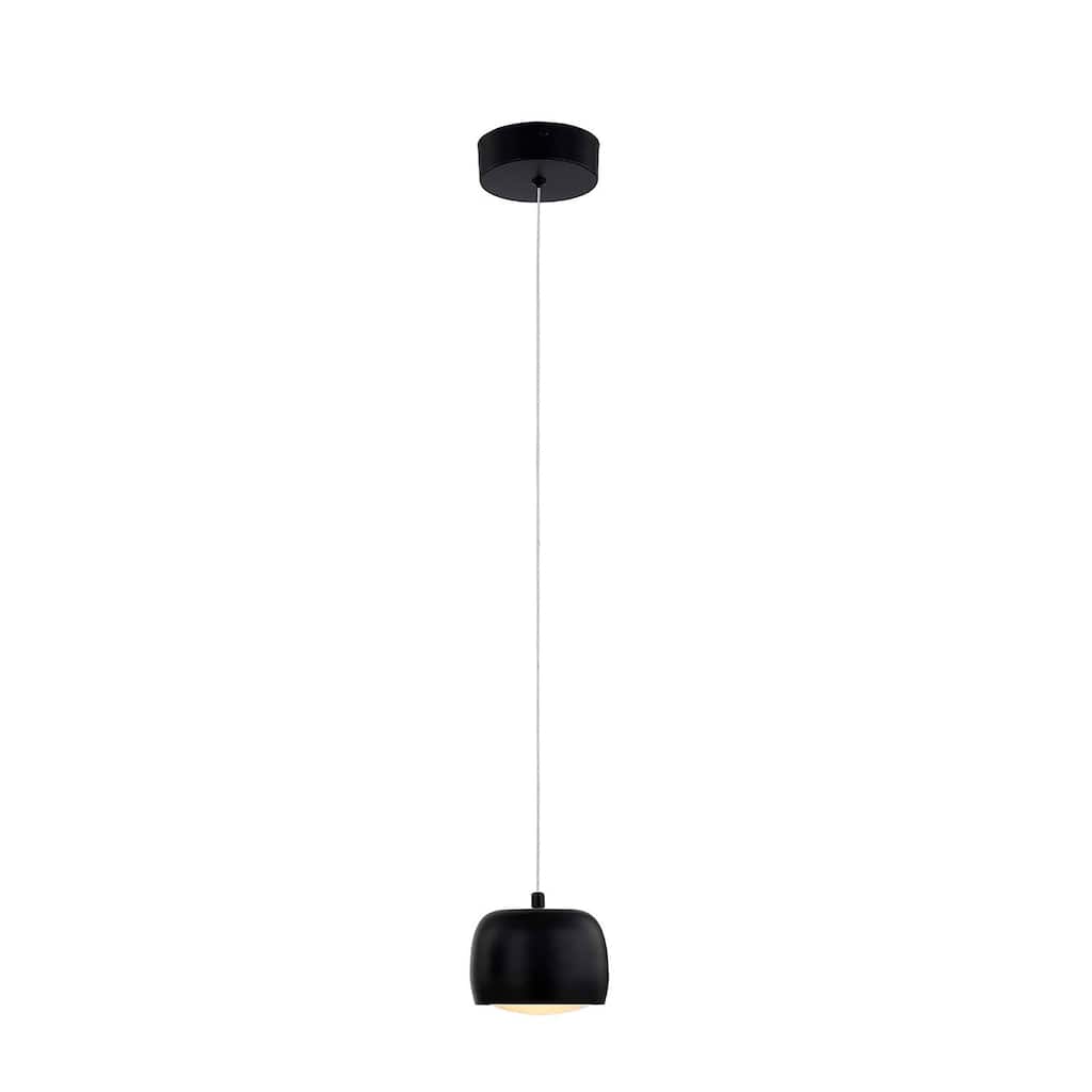 Justice Design Group Frascati LED 1-Light Mini-Pendant - Matte Black Finish