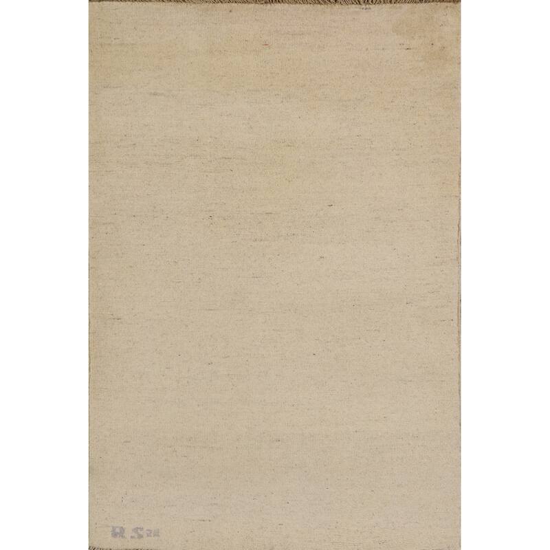 Modern Gabbeh Oriental Rug Hand-Knotted Foyer Wool Carpet - 2'8"x 3'11"