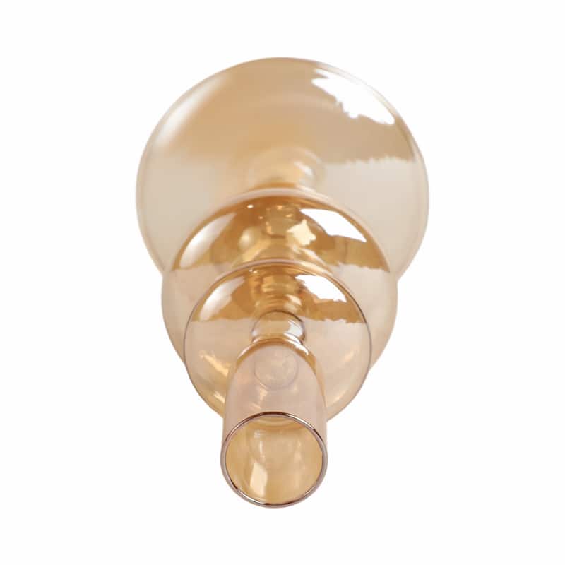 Modern Bubble Glass Candle Holder with Rounded Accent Base